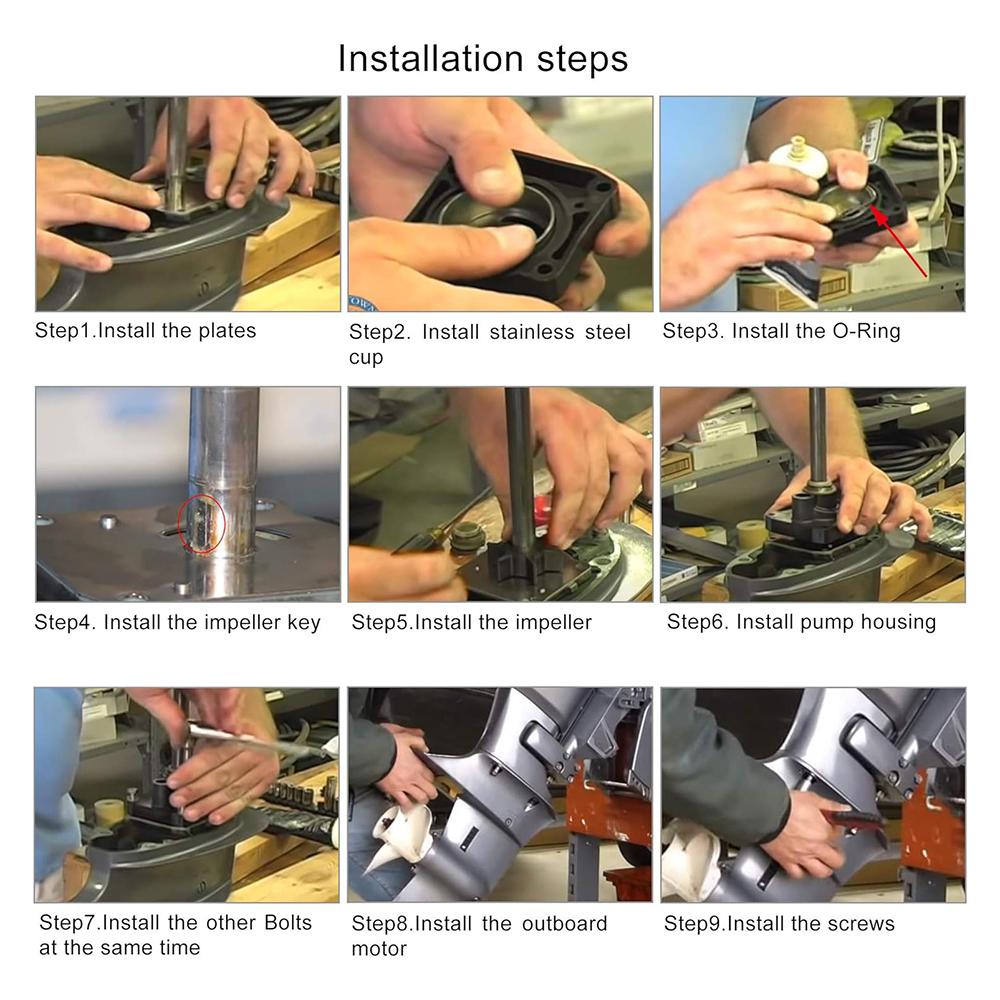 61N-W0078-11 Kit de reparare rotor pompă de apă pentru Yamaha 4 timpi F25 25CP 2 timpi C30 Se potrivește modelelor: 61N-W0078, 61N-W0078-00