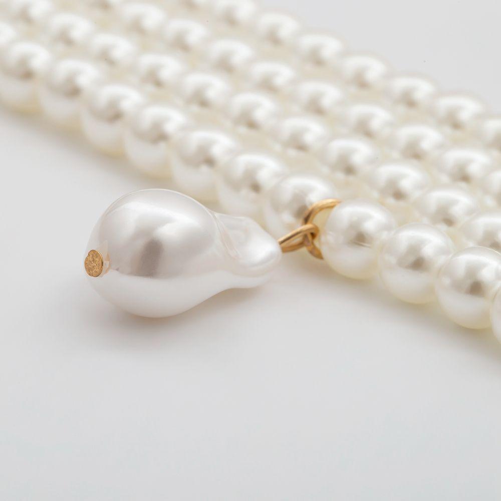 Gifts Party Jewelry Women Multilayer Pendant Bib Choker Irregular Pearl