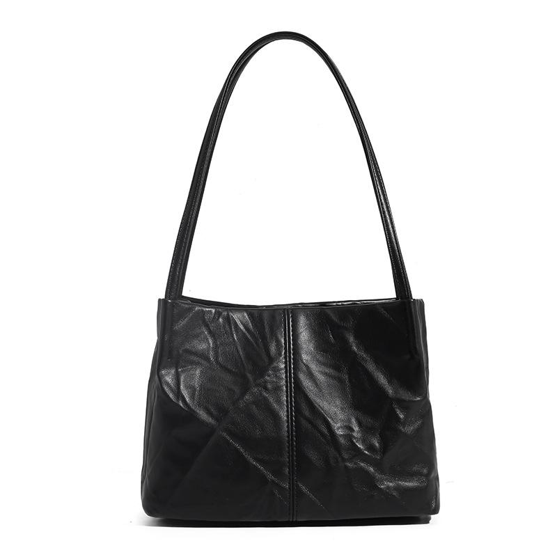 Pleated Design Lazy Commuter Tote Bag All-in-one Underarm Shoulder Bag Stylish Crossbody Bag