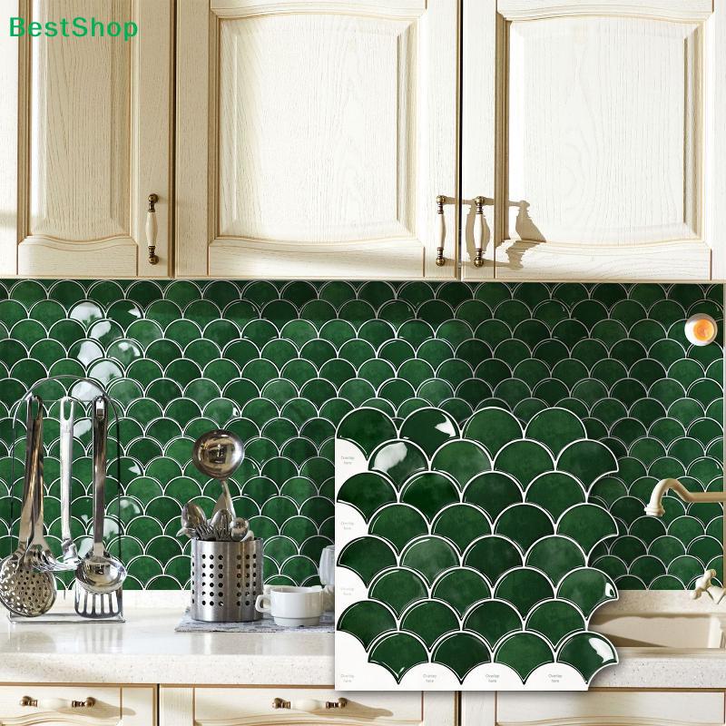 Peel & Stick Fish Scale Tile Stickers, Waterproof Self-Adhesive Backsplash Tiles for Kitchen & Bathroom Wall Decor