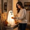 Halloween Ghost Couple Decoration with Pumpkin Light Up Feature and Bow Tie Battery Operated Indoor Outdoor Ornament for Home Party Display