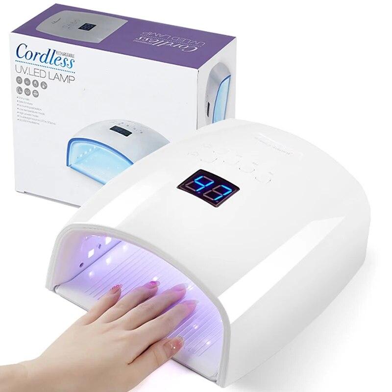 Wiederaufladbare UV-LED-Nagellampe, 66 W, kabelloser Nageltrockner für Gelpolitur, professionelle Nailart-Maniküre-Tools für zu Hause und den Salon