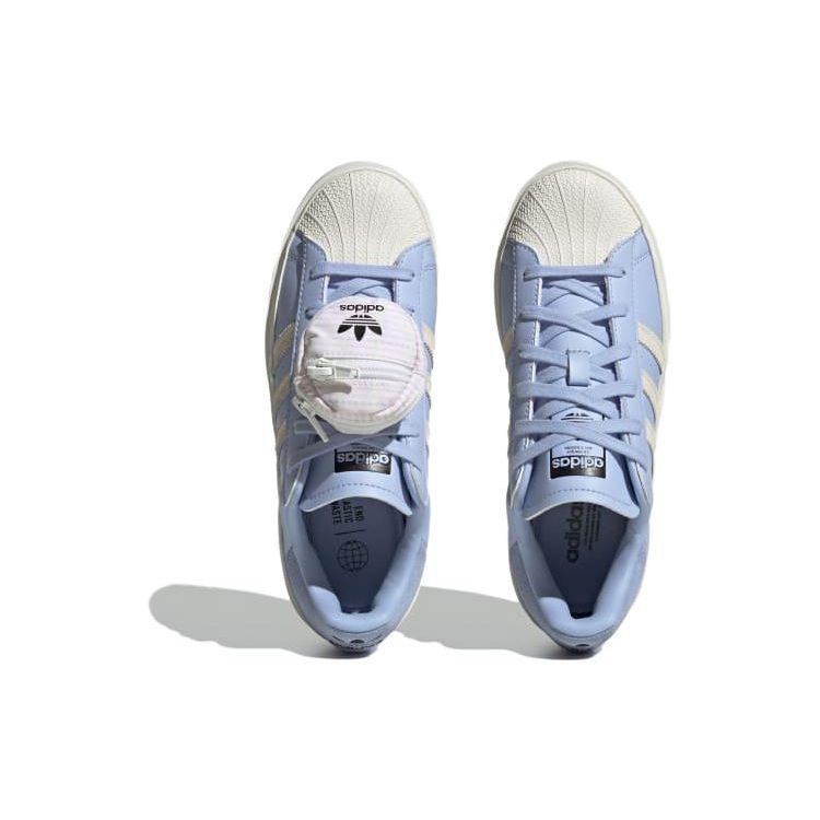 Adidas Superstar Bonega Blue Dawn Damen-Sneaker Cloud-Weiß Silber-Metallic HQ9841
