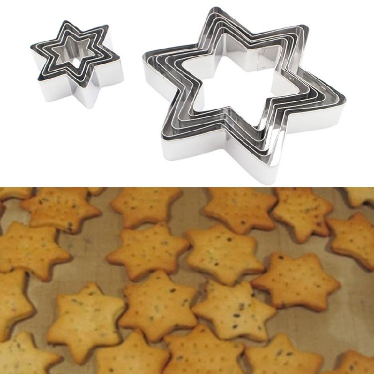 10 PCS Food-Grade Stainless Steel Star Theme Christmas Cookie Cutter Baking Gift