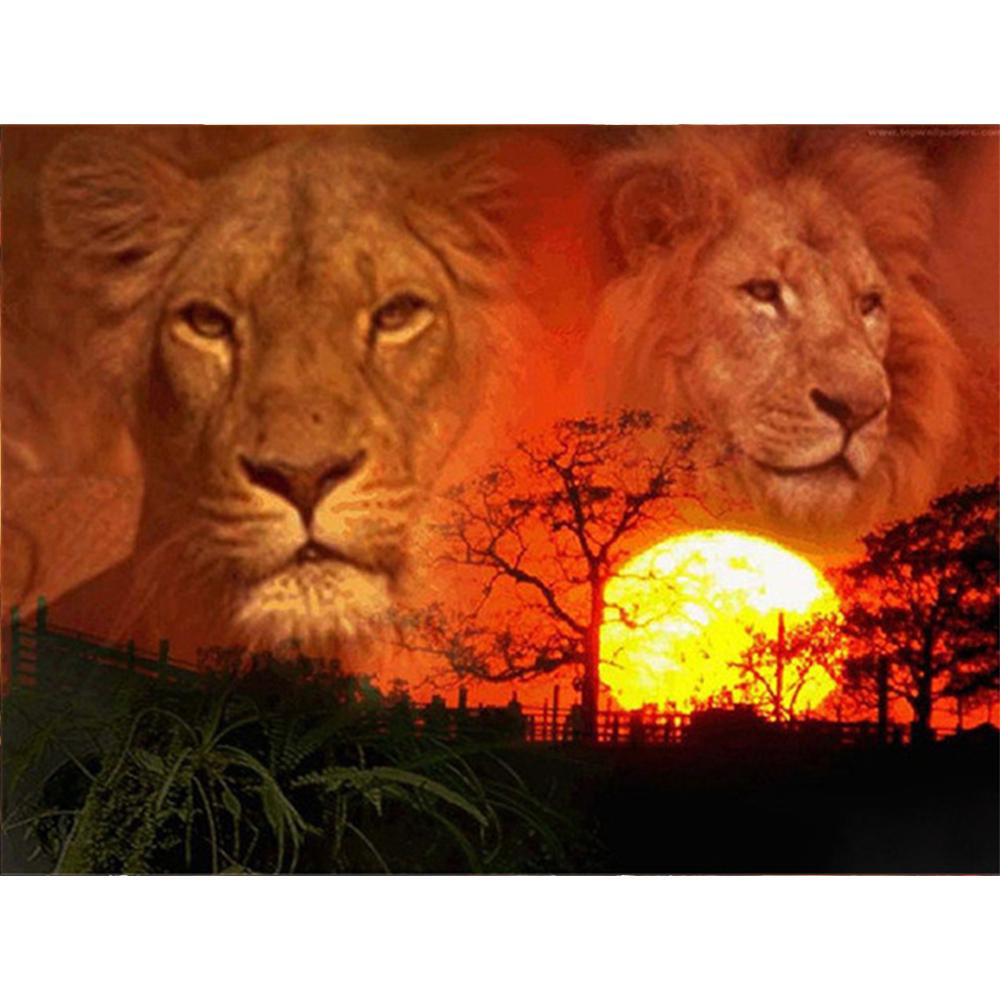 Volle quadratische/runde Diamantmalerei Tier Löwe Strasssteine ​​5D DIY Diamantstickerei Verkauf Sternenhimmel Mosaik Wandkunst