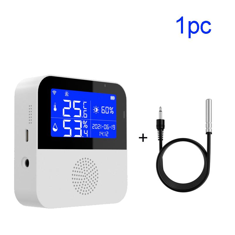Haozee Tuya Smart WIFI Temperature and Humidity Sensor with Backlight LCD Display Indoor Thermometer Hygrometer Meter With Sensor 1pcs