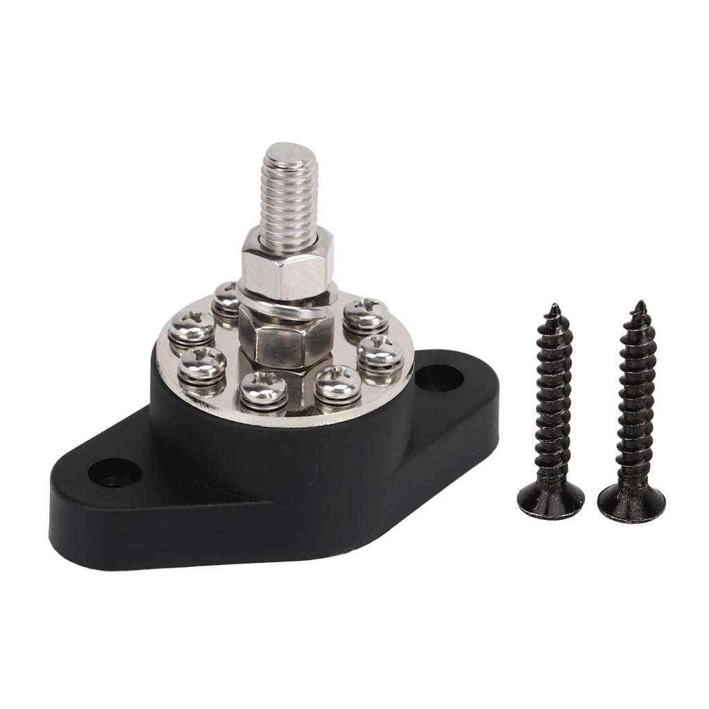 3/8in 180A Power Distribution Block 8+1 Point Bus Bar Junction Post with Transparent Cover