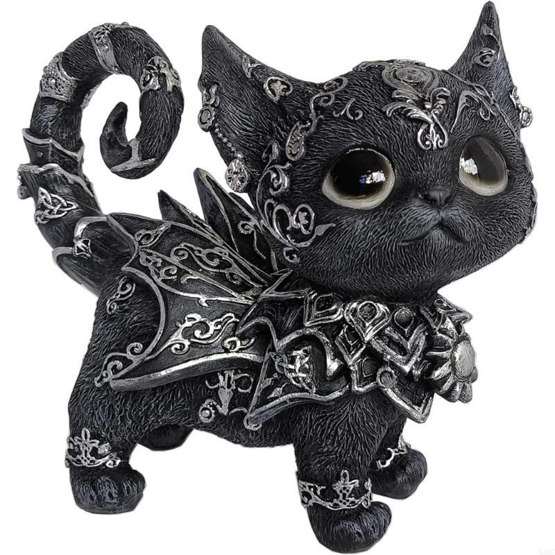 

Mysterious black statue, Halloween Haunting Black Statue , Fantasy Monsters Sculpture, Gifts for Cat Lovers, or X3UC CN