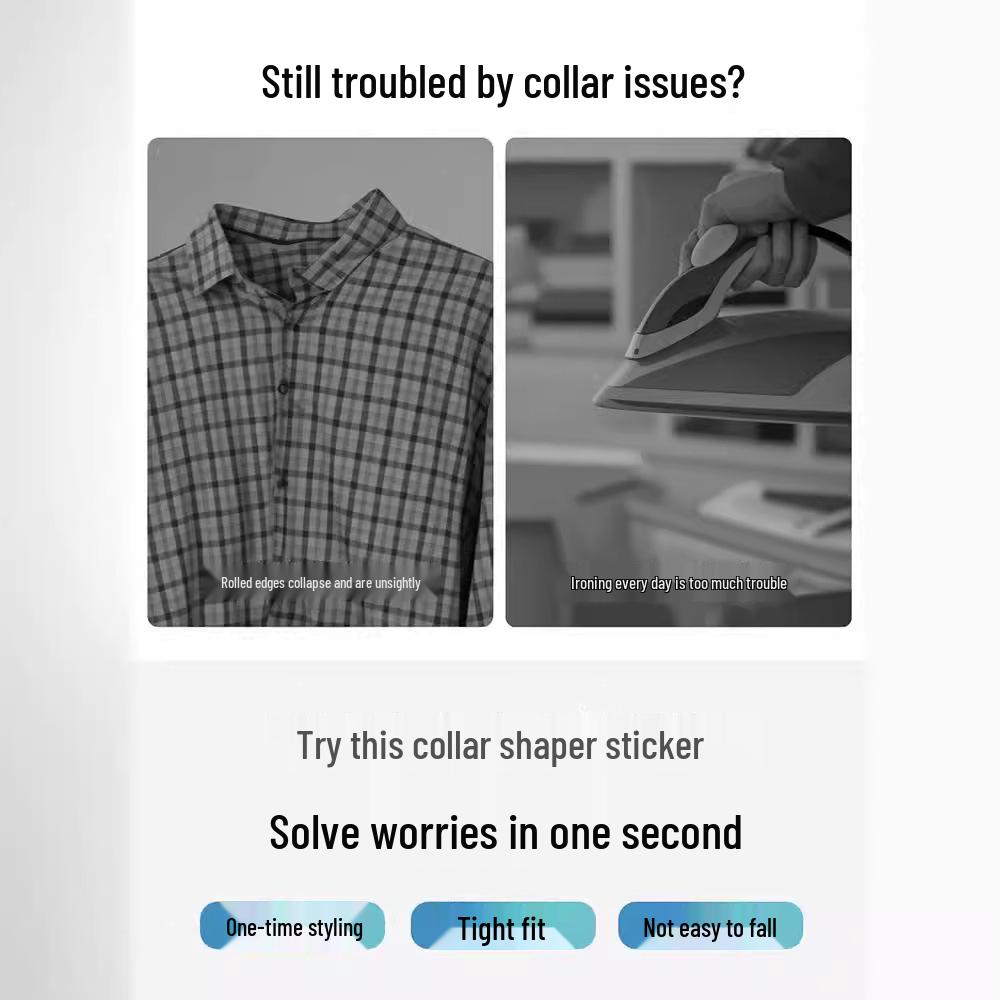 Kragenfixierungsaufkleber zur Unterstützung des Polohemd-Ausschnitts