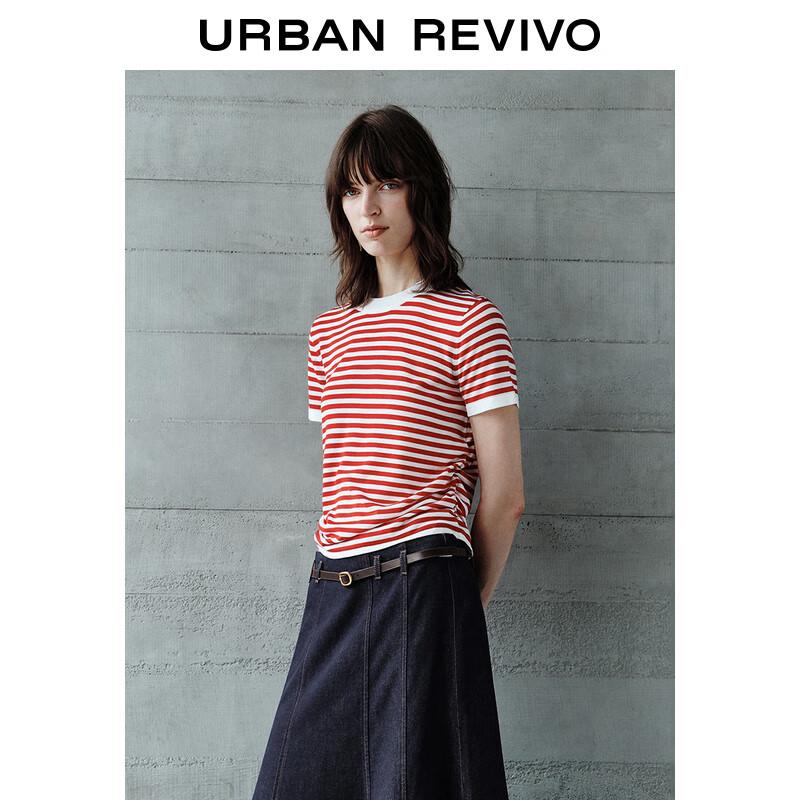 Women's Contrast Stripe Short Sleeve Knit Top