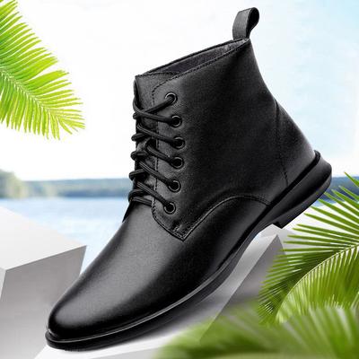 High Quality Genuine Leather Boots Men Winter Shoes Black Cow Leather Business Oxfords Boots Mens Footwear Warm Fur Ankle Boots