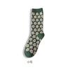 High Quality Fashion Vintage Warm Cotton Sock Autumn Winter Lady Thick Casual Girl Middle Tube Socks for Women