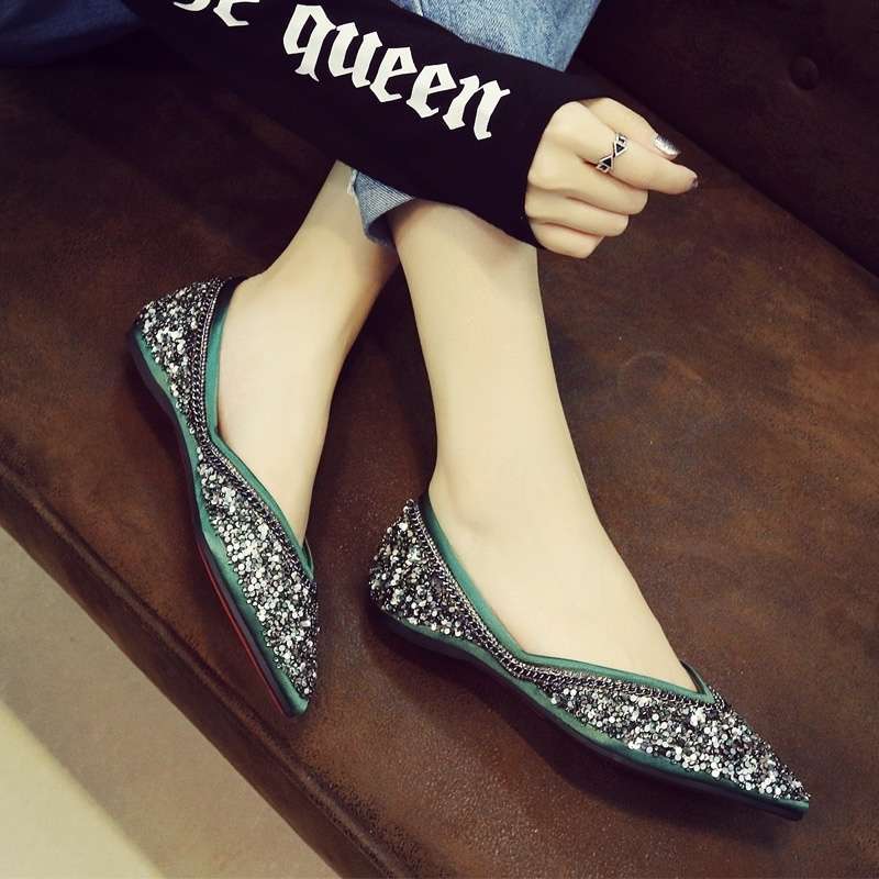Pointed single shoes women's summer 2025 new Korean version tide shallow mouth flat shoes ladyshoes Doudou shoes student shoes lady shoes
