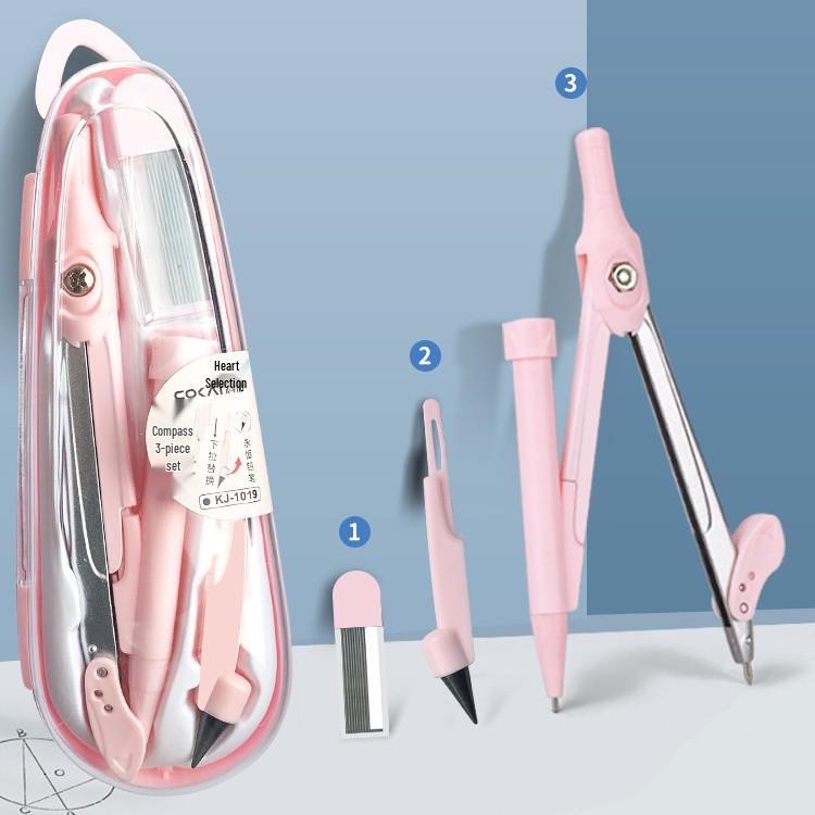 9-Piece Geometry Set for School: Compass, Protractor, Ruler, Square, and More