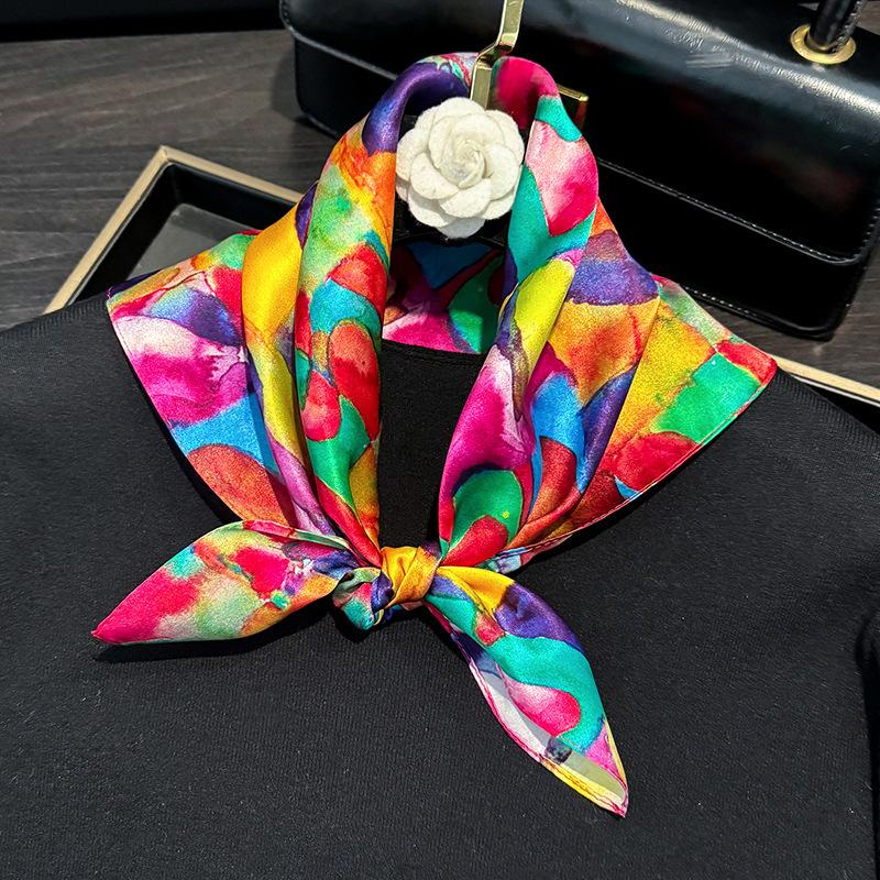 100% Natural Silk Scarf Women Luxury High Quality Headband Square Foulard Female Neckerchief Shawl Wraps Hijab Bandana Scarves
