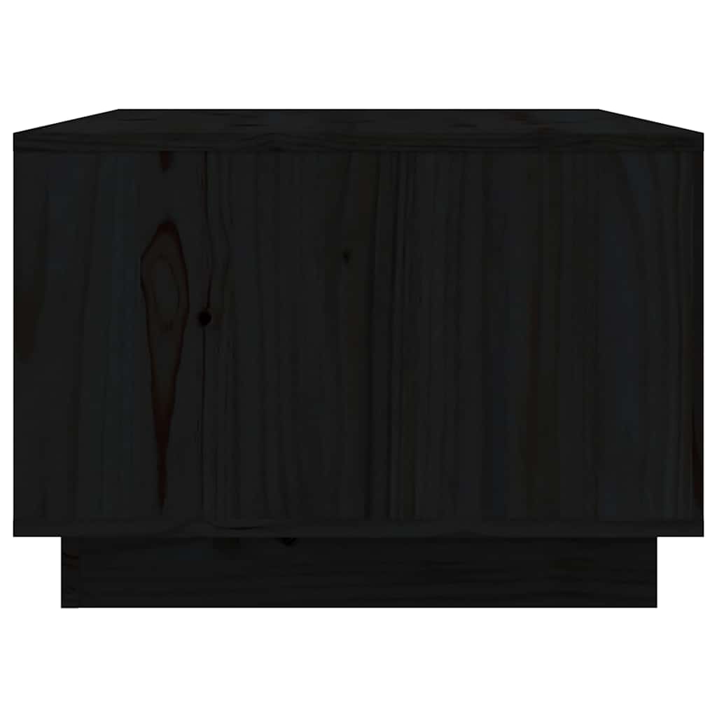 Vidaxl Stolik Kawowy, Czarny, 80X50X35 Cm, Lite Drewno Sosnowe