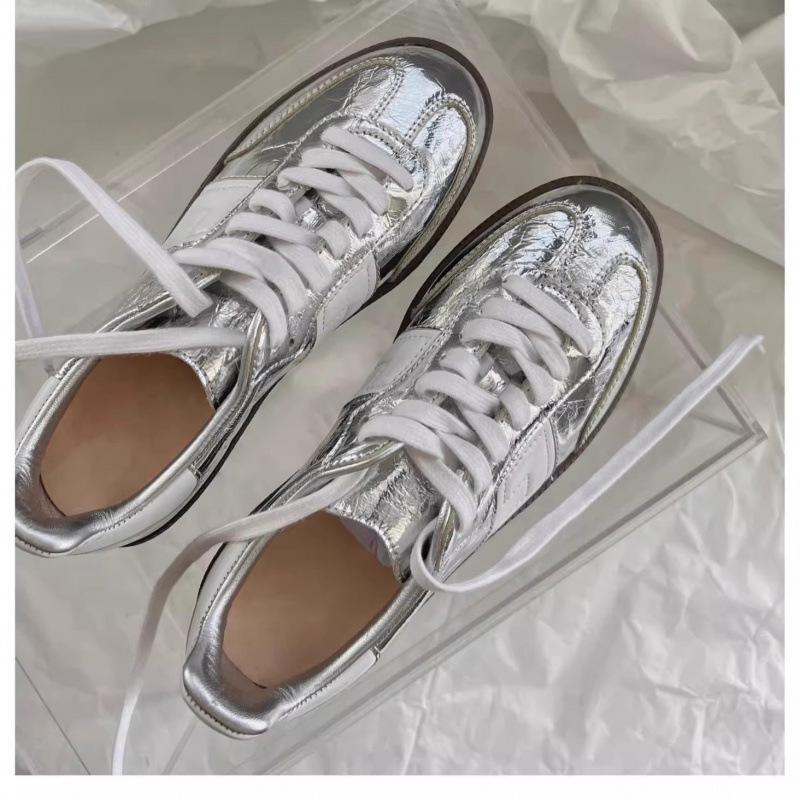 2025 Versatile Women's Silver Sneakers – Forrest Gump Campus Style Casual White Trainers