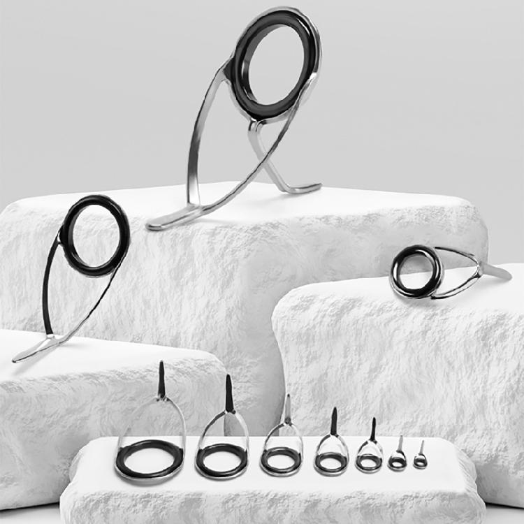 9Pcs Stainless Steel Ceramic Rings Rod Tip Fishing Rod Guides Single/Double Leg Fishing Rod Guides Rings Easily Install