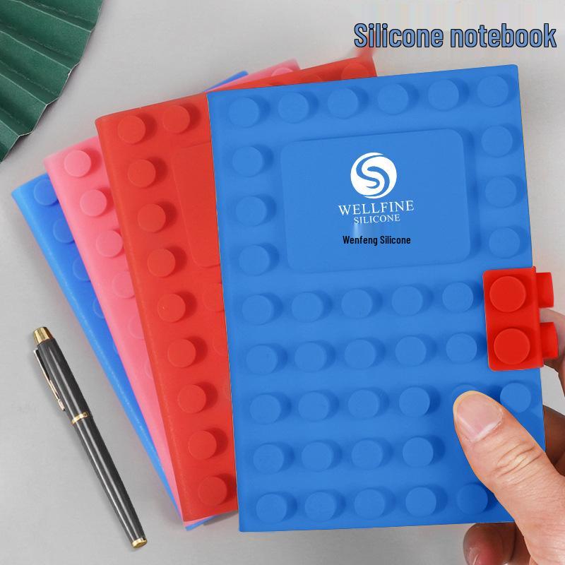 

Custom Logo Silicone Loose-Leaf Business Notebook A6 (Random Button Color)