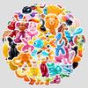 50 Cute Wind Plant Balloon Graffiti Stickers Mobile Phone Computer Waterproof Stickers Creative Animal Stickers