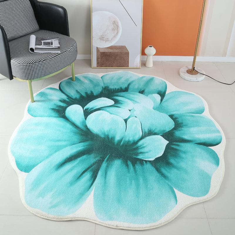 Irregular Flower Carpet Home Living Room Sofa Coffee Table Non Slip Pad Bedroom Bedside Mat