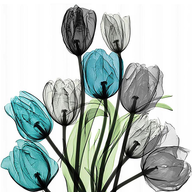 Flower 3D Digital Printing Shower Curtain Bathroom Without Punching Four-Piece Bathroom Curtain Shower Curtain Bathroom Curtain