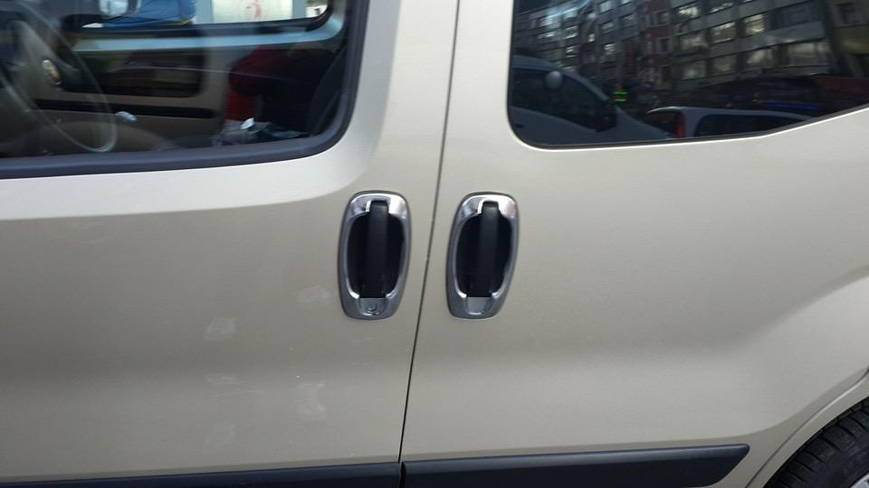 Lemovanie kľučiek dverí (4 ks, nerez) Carmos - Turecká oceľ pre Fiat Doblo II 2010-2022