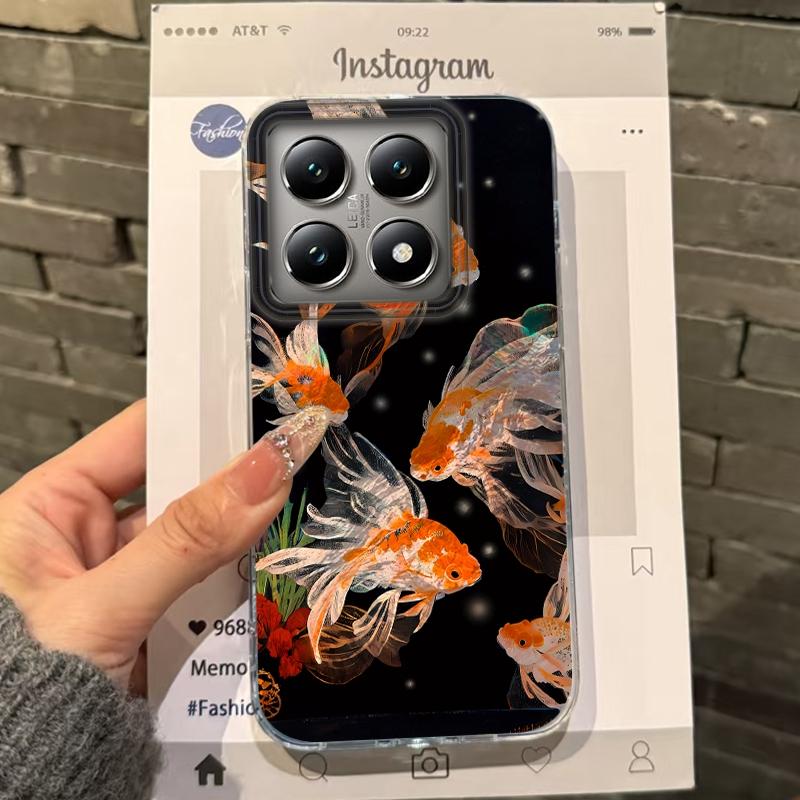 Luckly Koi Goldfish Fish Carp Girls Women Phone Case For Xiaomi 14T 13T Pro 14Tpro 11 Lite 5G NE Shockproof Bumper Fundas Cover