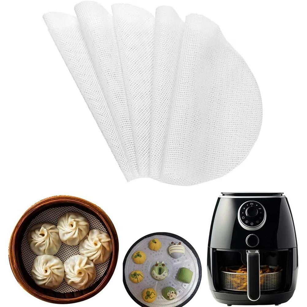 20Pcs 12 Inch Round Silicone Steamer Liners Non-Stick Mesh Mat Reusable Steamer Pad For Bamboo Steamer Dim Sum Dumplings Bu U6B3