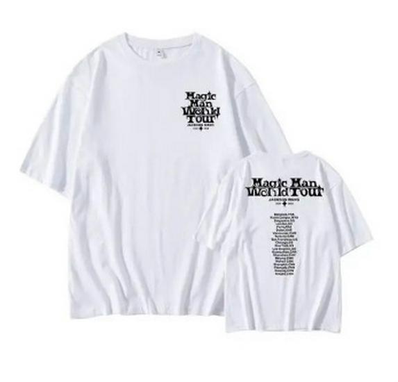 

2025 Новая футболка с коротким рукавом и круглым вырезом с принтом спереди и сзади - Универсальная, Повседневная, Горячо продаваемая 2XL белый