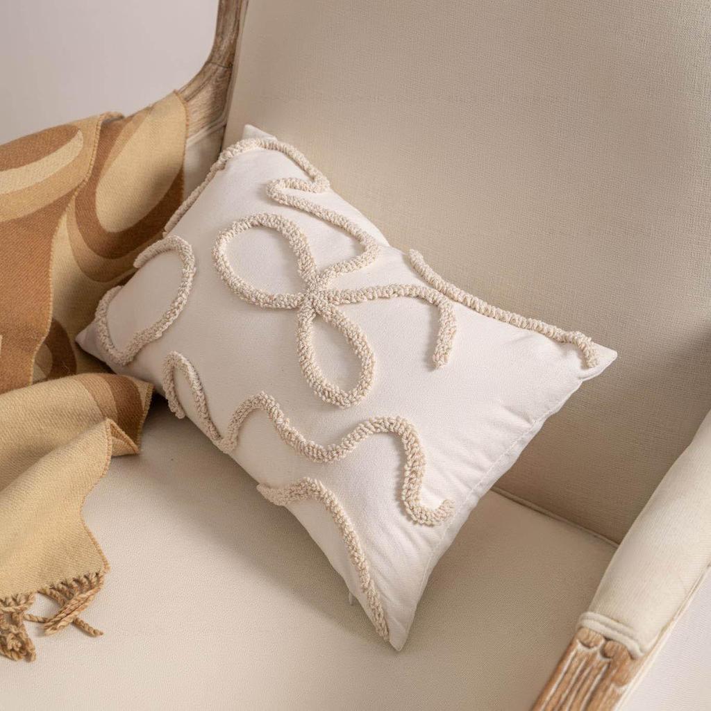 Luxury Minimalist Knitted Tassel Cushion Cover for Home & Hotel