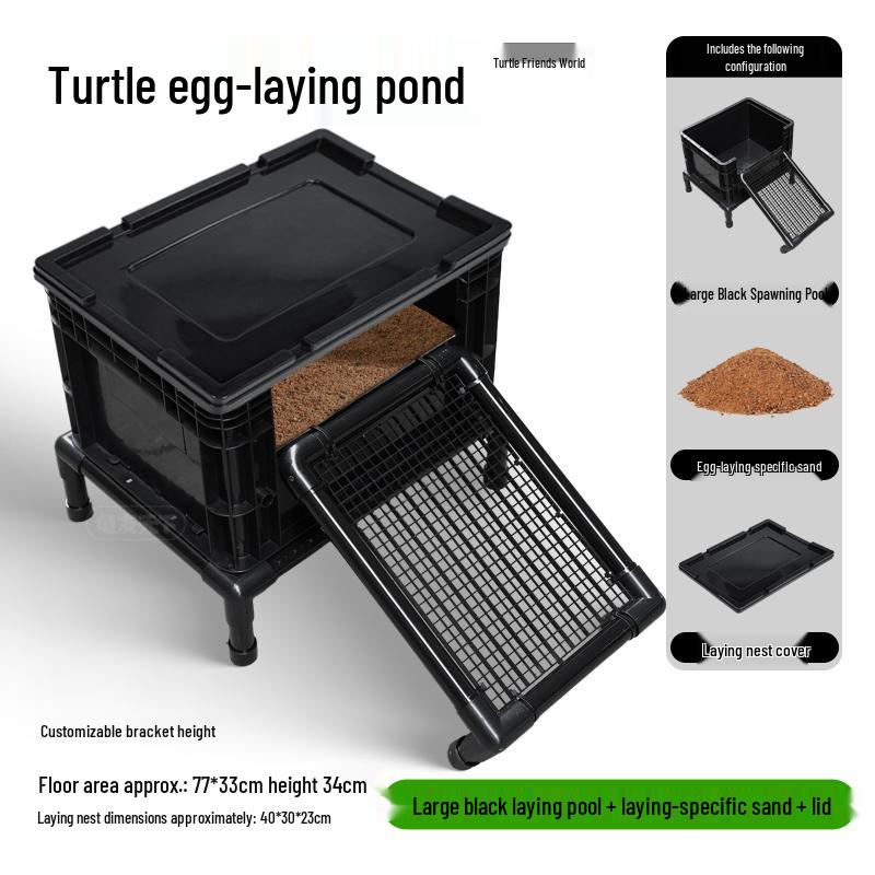 Turtle Egg-Laying Pond & Incubation Box with Basking Platform and Sand Pool