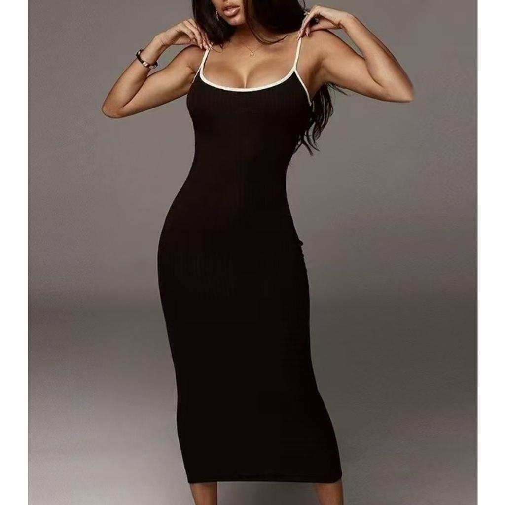 Letní dámské barevné tílkové šaty Sexy záda bez ramínek Bodycon úzké přiléhavé šaty pro ženy