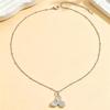 18K Gold Plated Stainless Steel Floral Pendant Women's Necklace