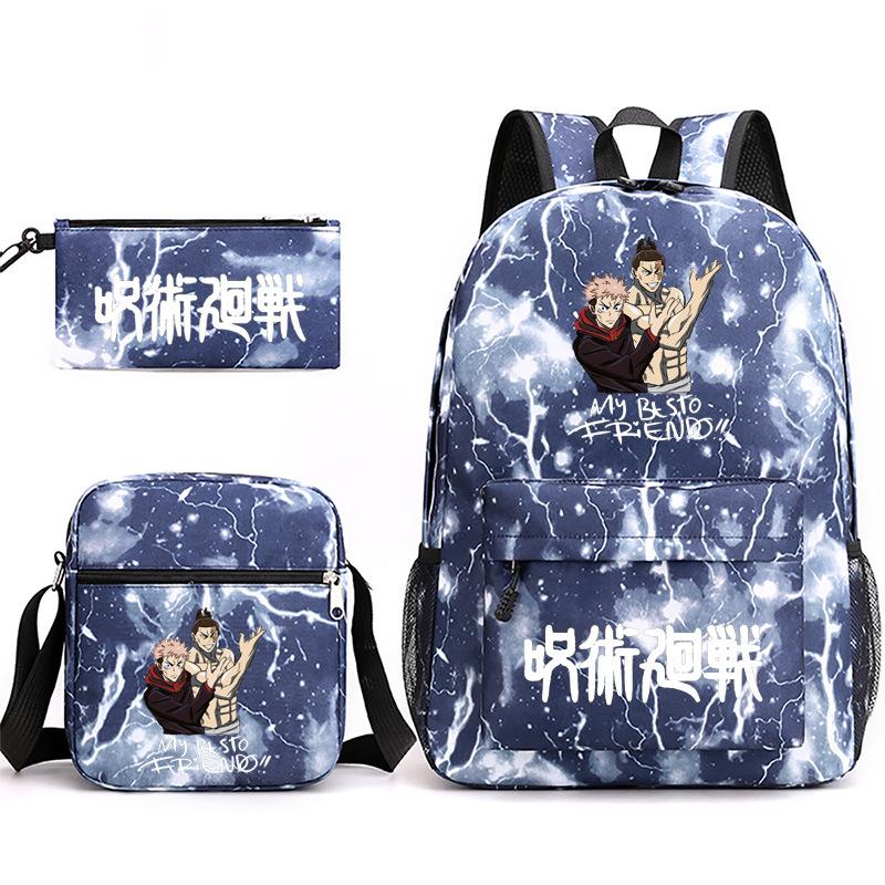 Σετ σακιδίου πλάτης Jujutsu Kaisen τριών τεμαχίων με στάμπα έναστρου ουρανού