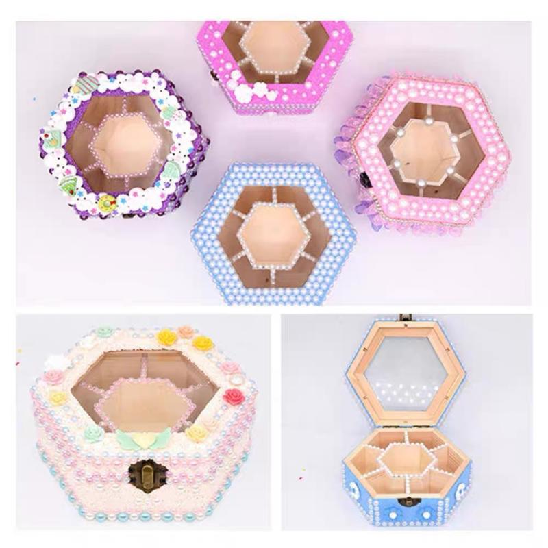 Unfinished Wood Storage Box with Lip Storage Organizer with 7 Slots for Ring Bracelet Necklace Earrings Accessories