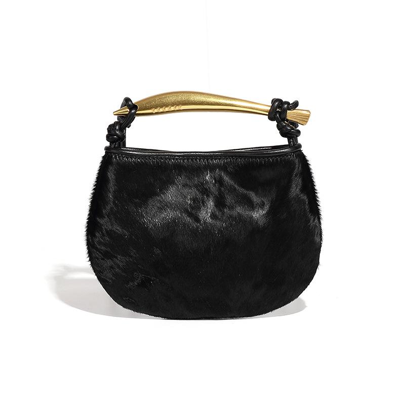 Herbst- und Winterhandtasche aus Rosshaar, ein Nischendesign-Trend, Sardinen-Umhängetasche mit Leopardenmuster für Damen