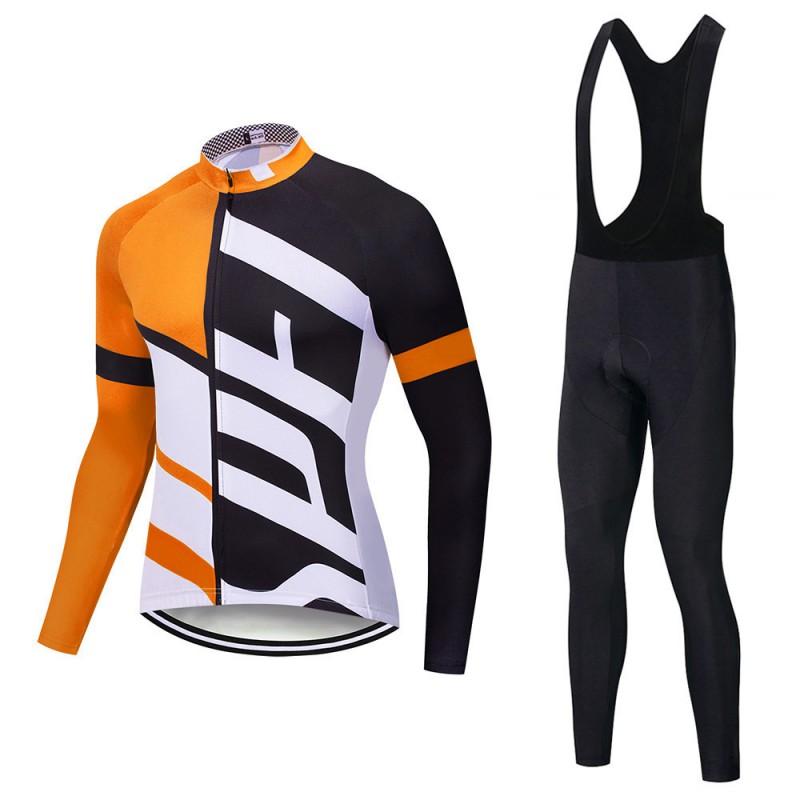 Men Women Cycling Bib Jersey Set Lightweight Breathable Long Sleeve Bike Outfit