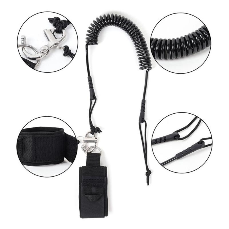 Correas de Liberación Rápida Alta Elasticidad Cuerda de Seguridad con Cable de Resorte Engrosado para Tabla de Paddle Deporte Acuático