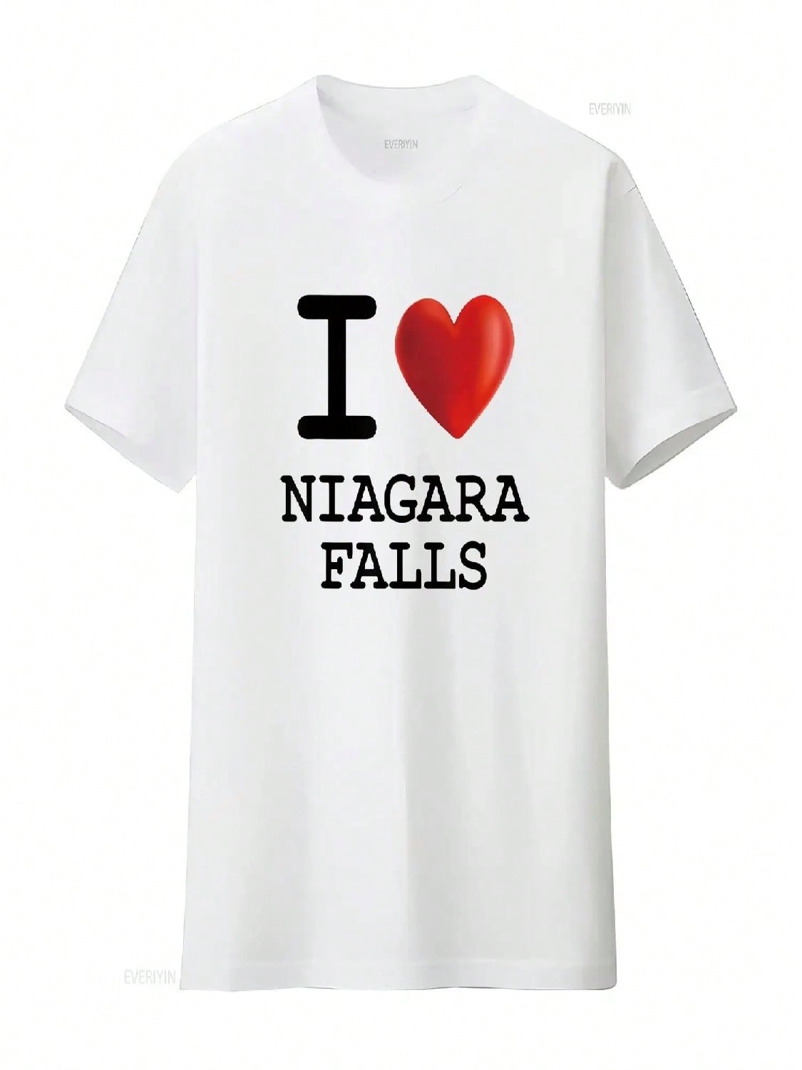 Womens I Love Niagara Falls Souvenir Tourist Heart T Shirt Vintage Washed Stylish Graphic Slightly Casual Breathable Unisex S