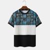 ChArmkpR Men Print Patchwork Summer Short Sleeve T Shirts