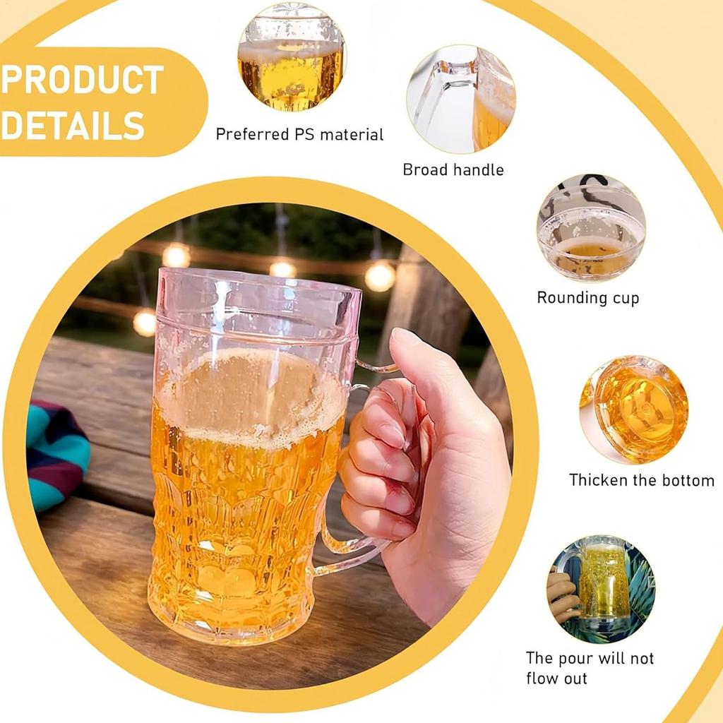 450ml Funny Fake Beer Mug Realistic Beer Mug With Handles Tricky Toys Creative Beer Model Prank Toy For Party Barbecues Holiday