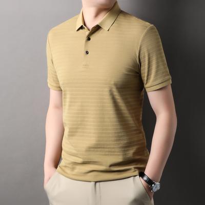 Fashion New Men's Short-sleeved T-shirt Summer New Middle-aged Solid Color Business Casual Versatile Polo Shirt T-shirt