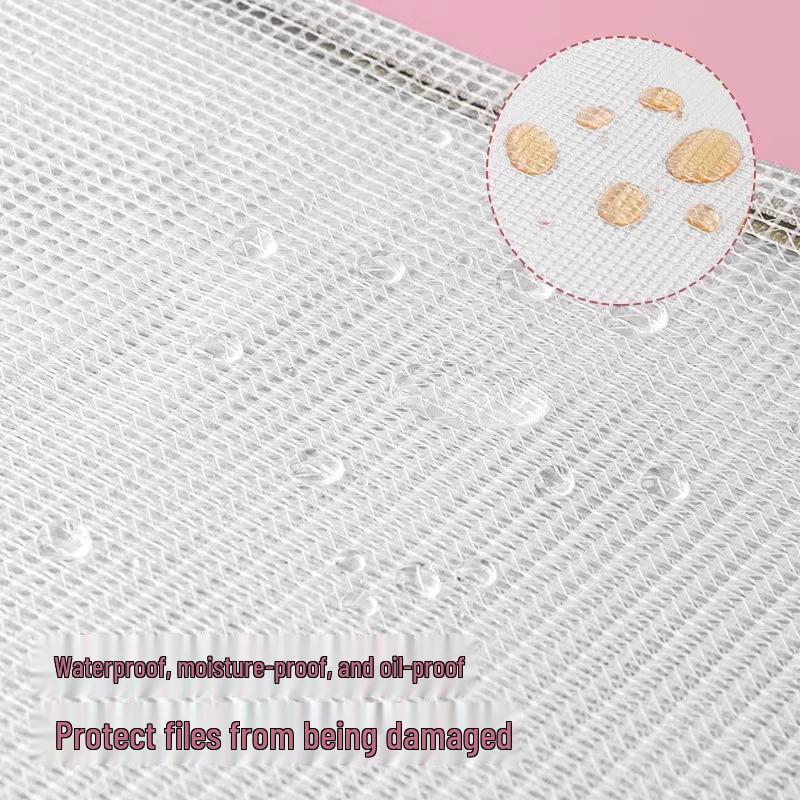 A4 Transparent Waterproof Zipper Document Bag for Exams and Office Use