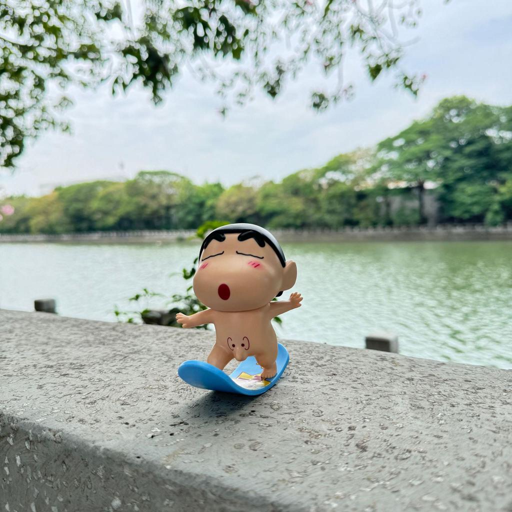 Shin-chan Surfboard Skateboard Rear Car Ornament Gift Set