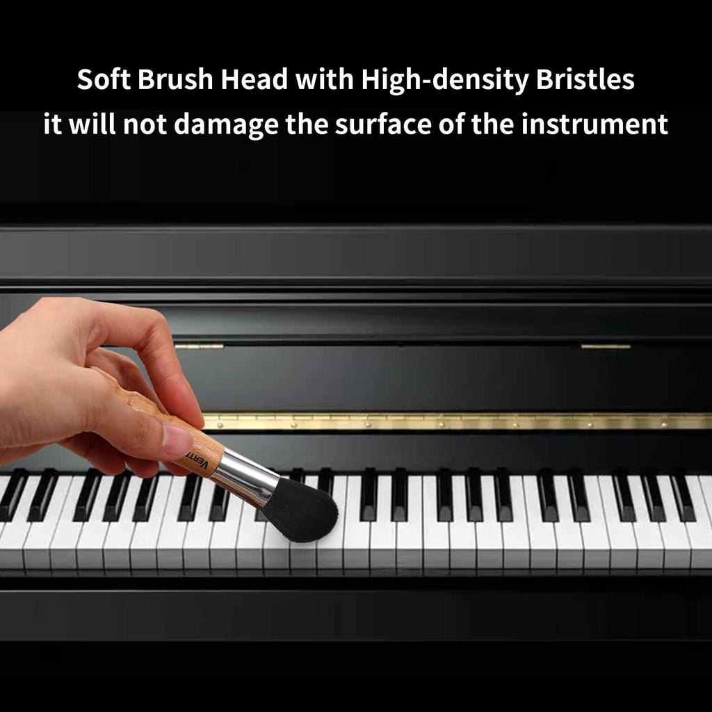 Vertechnk Instrument Dust Removal Brush Guitar Dust Brush Mini Duster Soft Bristles Detailing Brush Electric Wood
