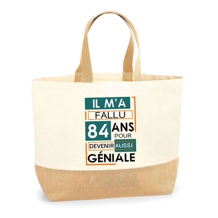 Jute Bag 84 Years Awesome Tote Bag for Women Birthday