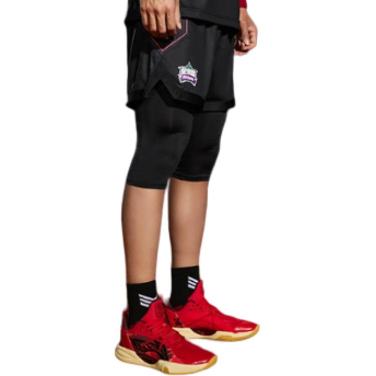 Li Ning CBA Series Professional Basketball Shorts Solid Color Men shorts Black AAPS153-2