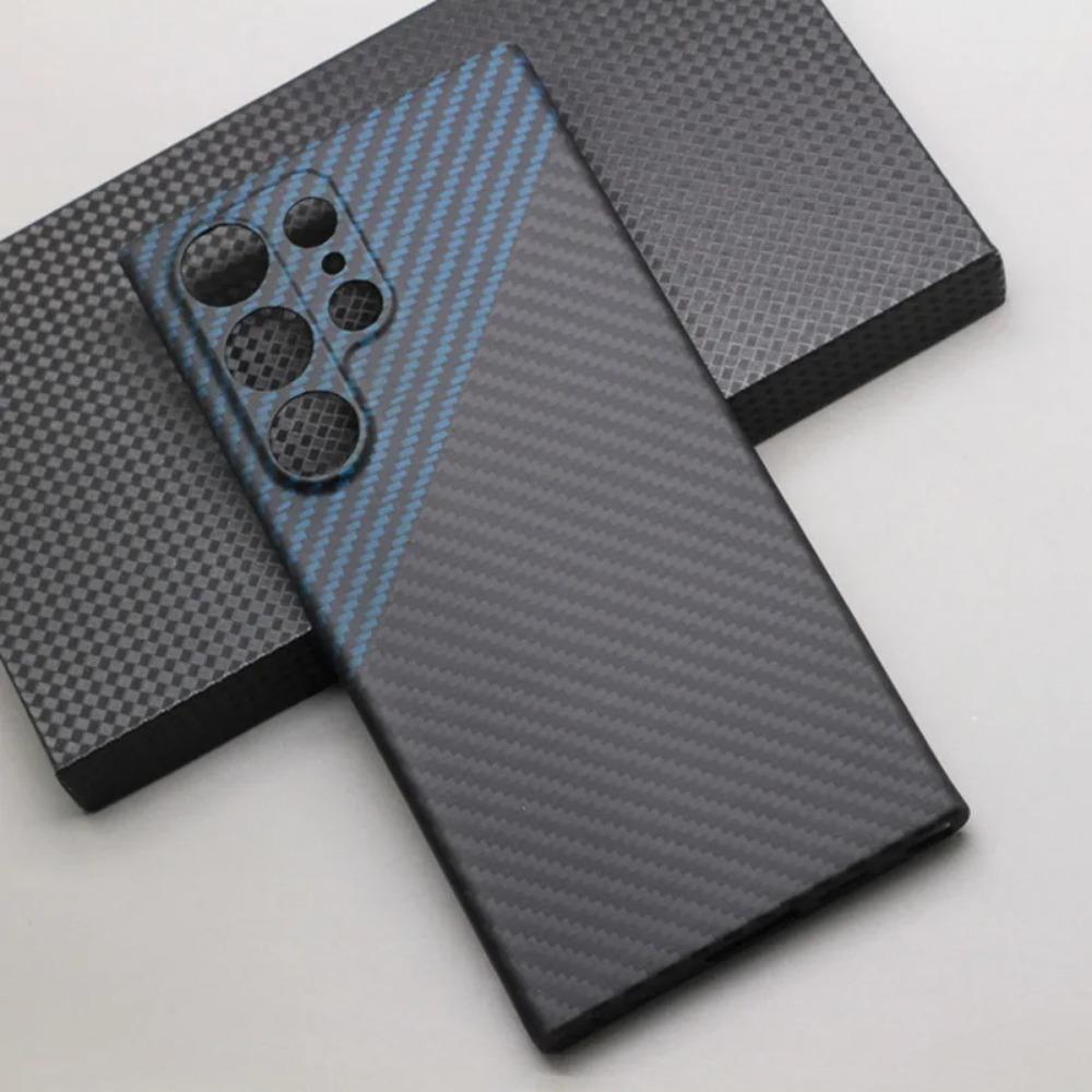Luxury Carbon Fiber Phone Case for Samsung Galaxy S24 Ultra 600D Ultra-thin Aramid Fiber Cases S24 Ultra Magsafe Cover
