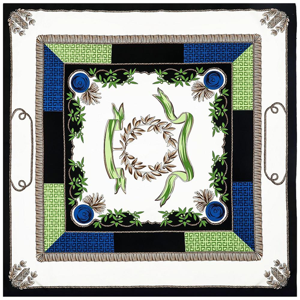 POBING Silk Scarf Women Large Shawls Horse Print Stoles Square Bandana Luxury Kerchief Big Hijab Scarf Female Foulards 130CM